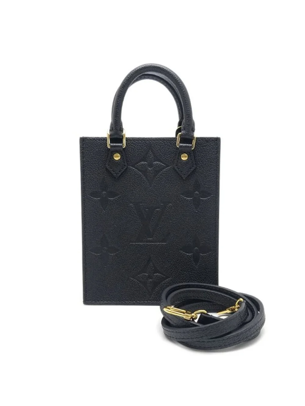 Louis Vuitton LV Petite Sac Plat Noir Empreinte Handbag